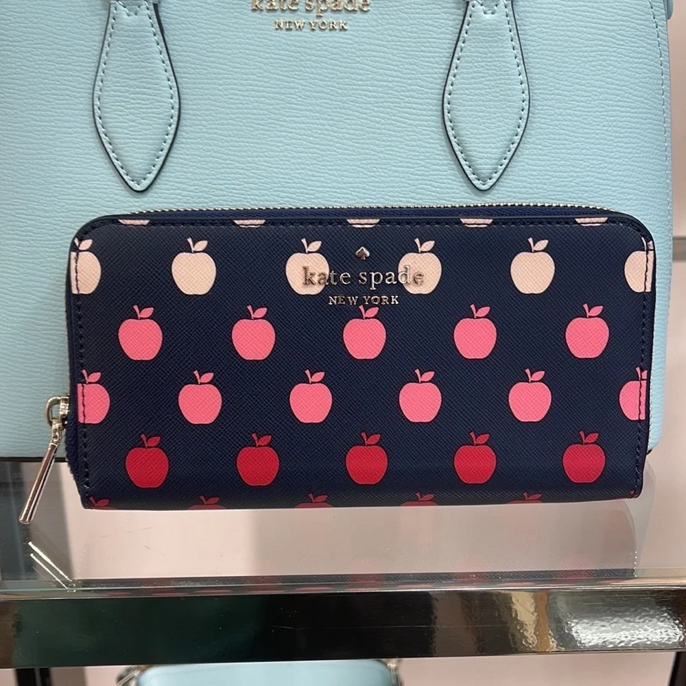 Kate Spade Staci Large Red Apple Continental Wallet Multi